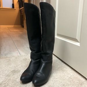 ALDO :: Black Leather Knee High Boots